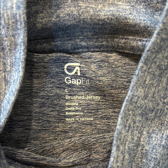 GapFit Girls Size Large Blue Turtleneck Brushed Jersey Athletic Top - Picture 3 of 6